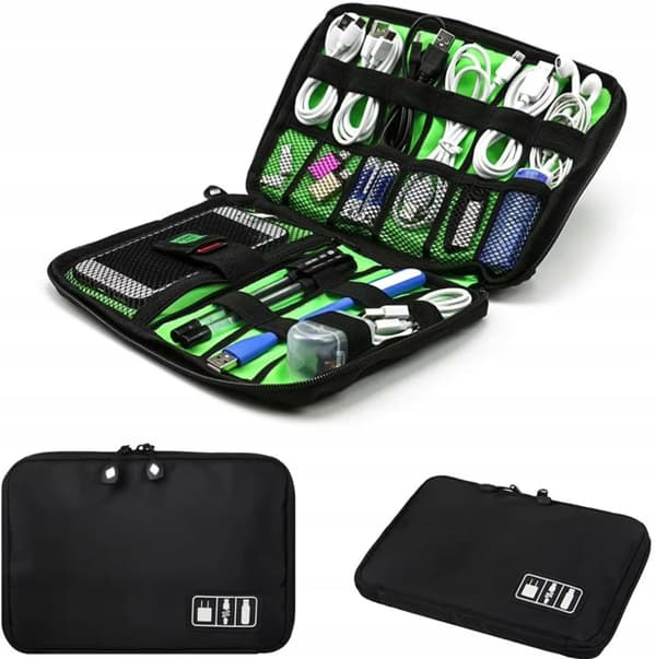 Etui Rejsetaske Organisator til opladerkabler Pose