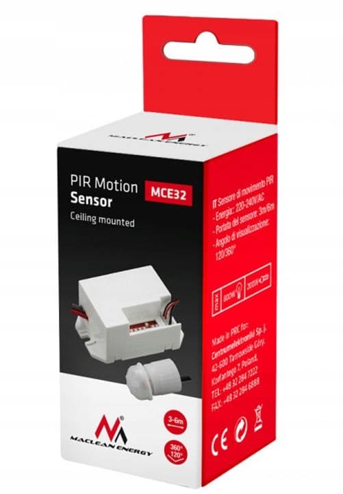 PIR-bevægelsessensor med ekstern sensor 800W 360° MCE32