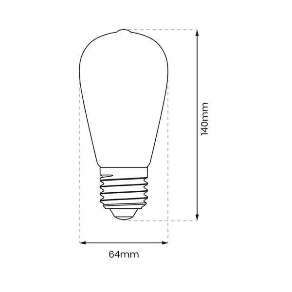 LED-glödlampa 6W ST64 E27