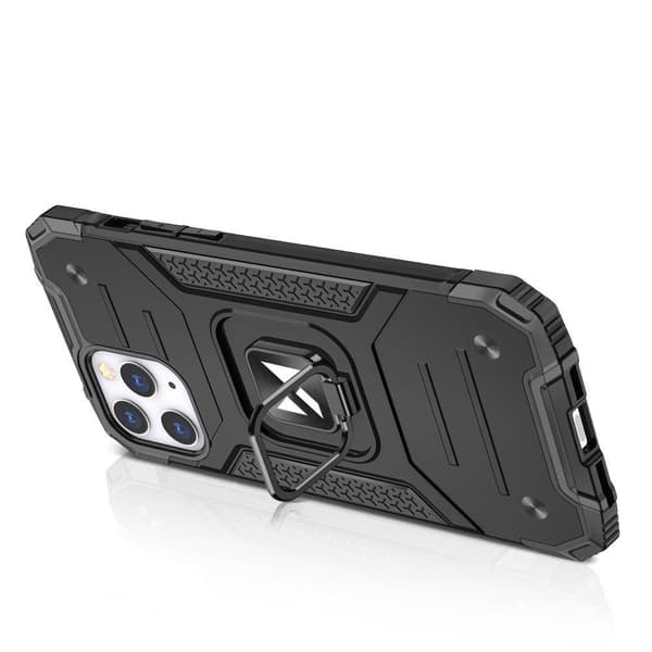 Armored skal + magnetisk hållare iPhone 13 Ring Armor silver