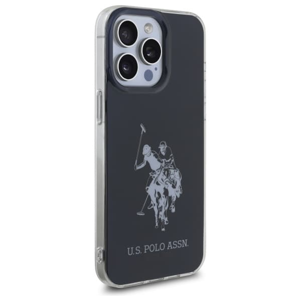 US Polo Shiny Big Logo-cover til iPhone 15 Pro Max, sort