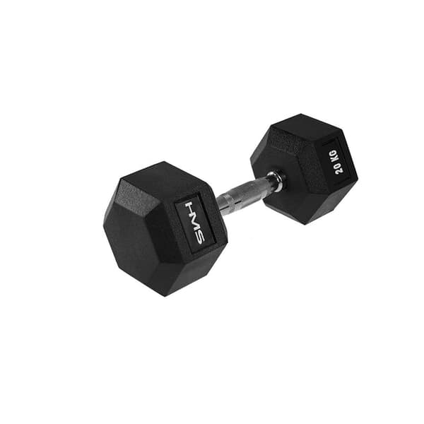 Gummibelagd hantel 20 kg HEX PRO HMS