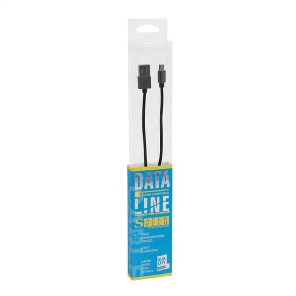 PLATINET MICRO USB TIL USB KABEL MED VENDBARE STIK 1M SORT [43466]