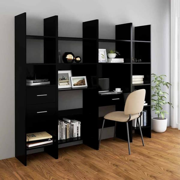 vidaXL bogreol sort 40x35x180 cm spånplade