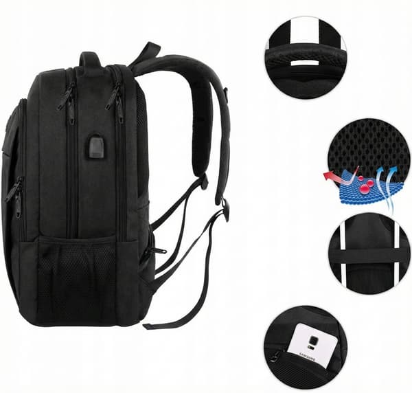 Matein 1007 BLK 15,6" Laptop Rygsæk Sort
