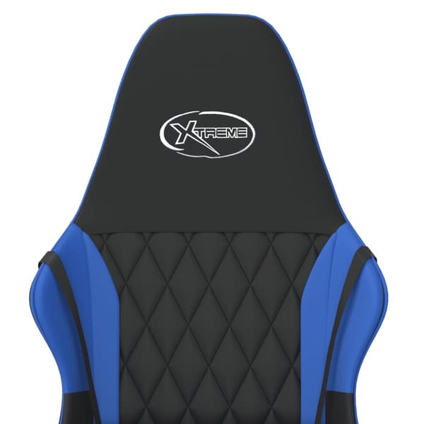 vidaXL massage-gamingstol, sort og blå, kunstlæder