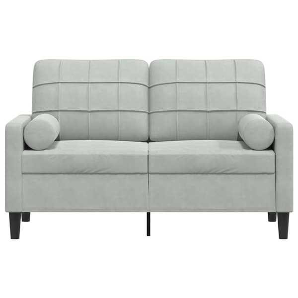 vidaXL 2-sitssoffa med kuddar ljusgrå 120 cm sammet