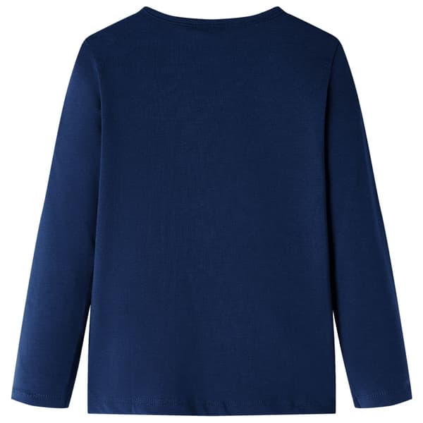 Barn långärmad T-shirt, marinblå, 104