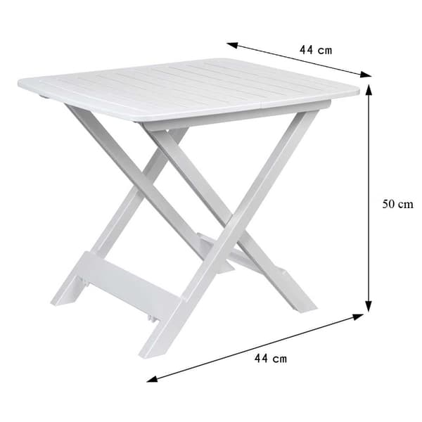 Sammenklappeligt balkonbord, hvidt, 50 cm