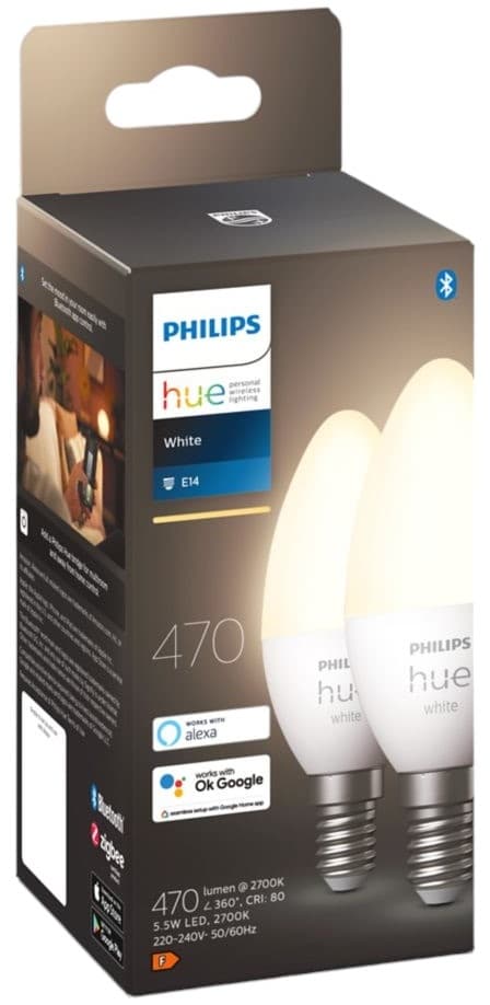 Philips Hue E14 smart glödlampa ljusstake 5,5 W 2 st.