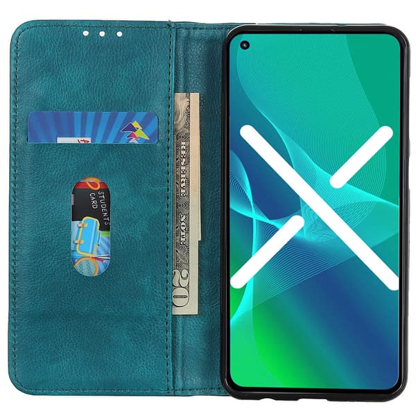 Etui til Xiaomi Redmi Note 10 Pro, Pung i Litchi-læder, grøn