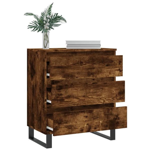 vidaXL kommode, røget eg, 60x35x70 cm, træbaseret materiale
