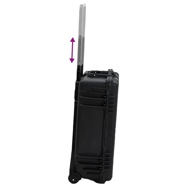 vidaXL flightcase, sort, 63x50x23 cm, PP
