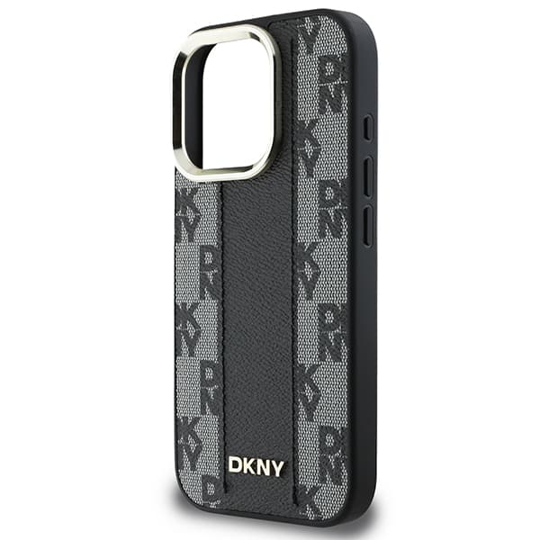 DKNY Magsafe-etui med ternet mønster til iPhone 16 Pro Max, sort