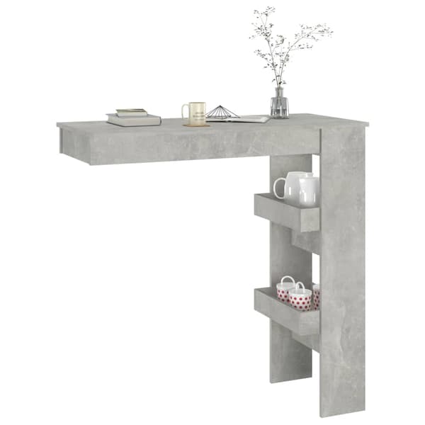 vidaXL Barbord, grått, 102x45x103,5 cm, träbaserat material