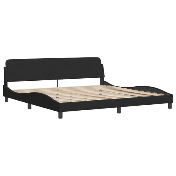 vidaXL sengestel med LED sort 200x200 cm fløjl