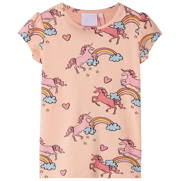 Barnpyjamas med kort ärm, ljusorange, 92