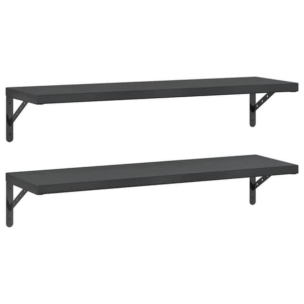 vidaXL væghylder, 2 stk., 100x30 cm, sort rustfrit stål