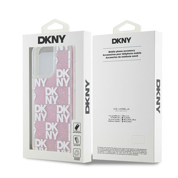 DKNY Liquid Glitter Multilogo-cover til iPhone 15 Pro Max, lyserød