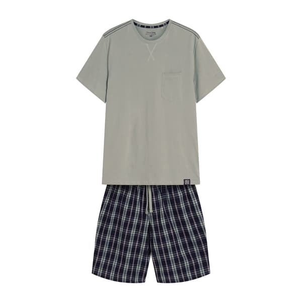 Dexter Henderson herrpyjamas | Ljusgrön, Marinblå M