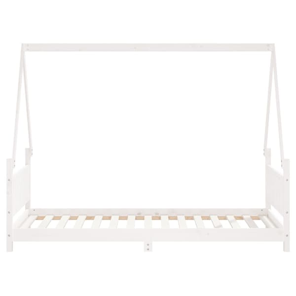 vidaXL Barnsängram vit 90x190 cm furu