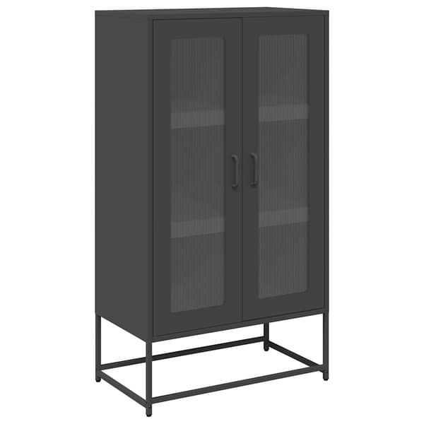 vidaXL skab, sort, 68x39x123 cm, stål