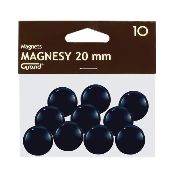 Magnet 20mm sort 10 stk GRAND