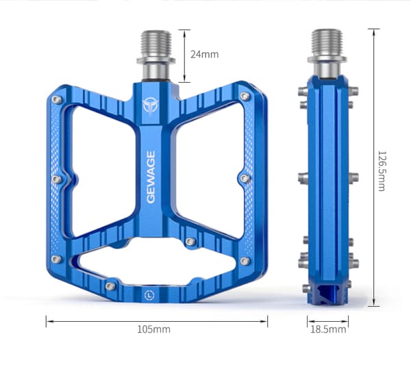 Gewage Aluminium Forseglede Lejer Platform Cykelpedaler Blå