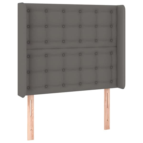 vidaXL Vingad nackstöd, grå, 93x16x118/128 cm, konstläder