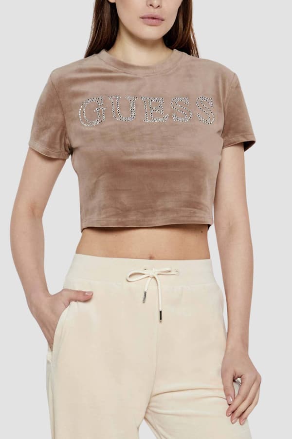 Guess Brun Couture T-shirt til kvinder M