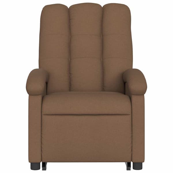 vidaXL Lyftbar massagefåtölj, brun, tygklädsel