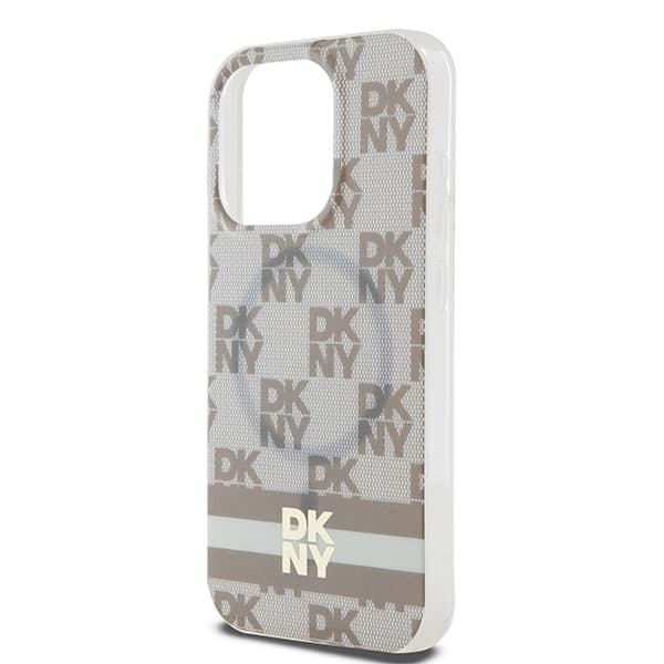 DKNY IML Ternet Mono Mønster & Trykte Striber MagSafe-cover til iPhone 13 Pro Max, Beige