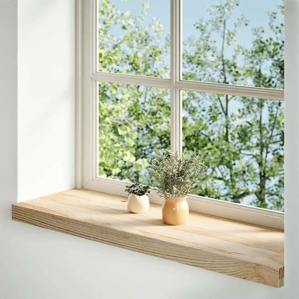 vidaXL vindueskarme 2 stk., ubehandlede, 70x25x2 cm, massivt egetræ