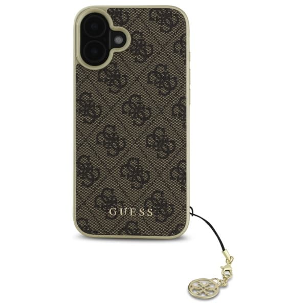 Guess 4G Charms Collection-etui til iPhone 16, brun