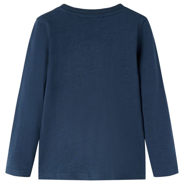 Barn långärmad T-shirt, marinblå, 116