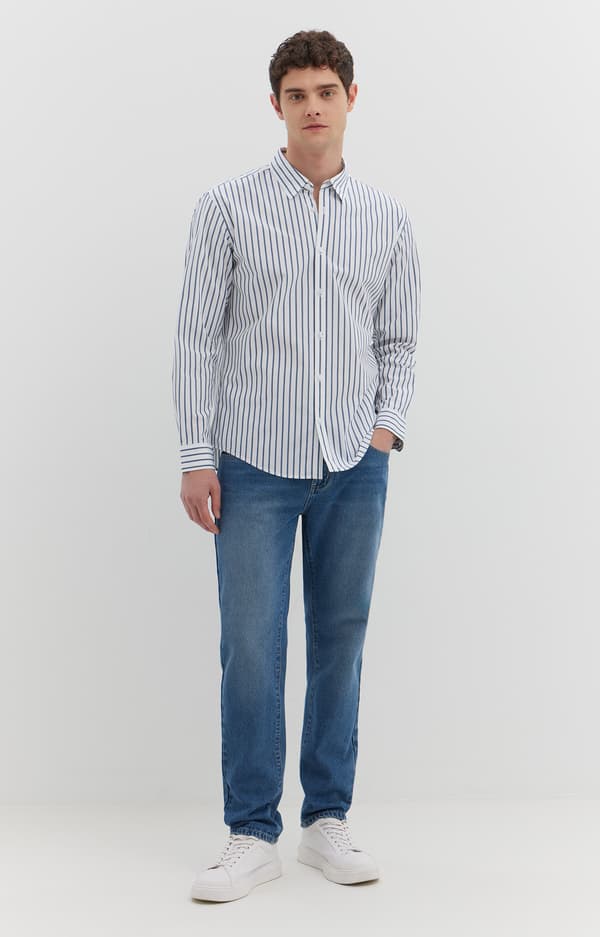 Oversized stribet skjorte XL