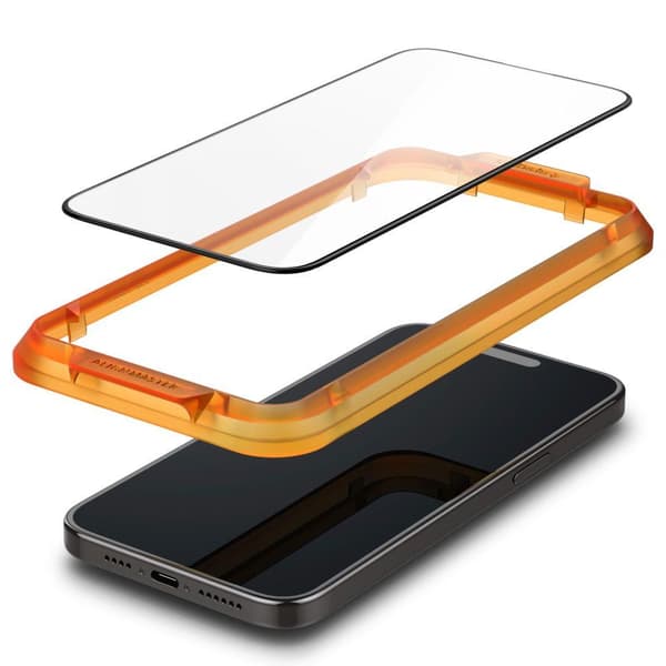 ALM Glass FC hærdet glas til iPhone 15 Pro sort - SÆT med 2