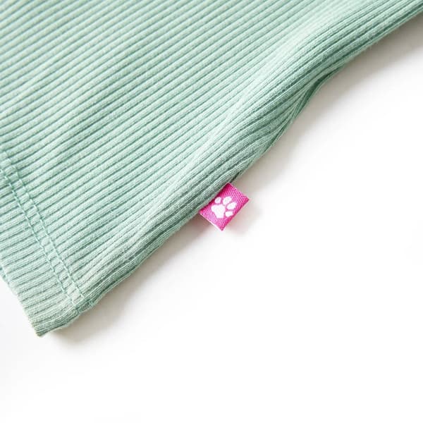 Barn långärmad polotröja, mörk mintgrön, 128