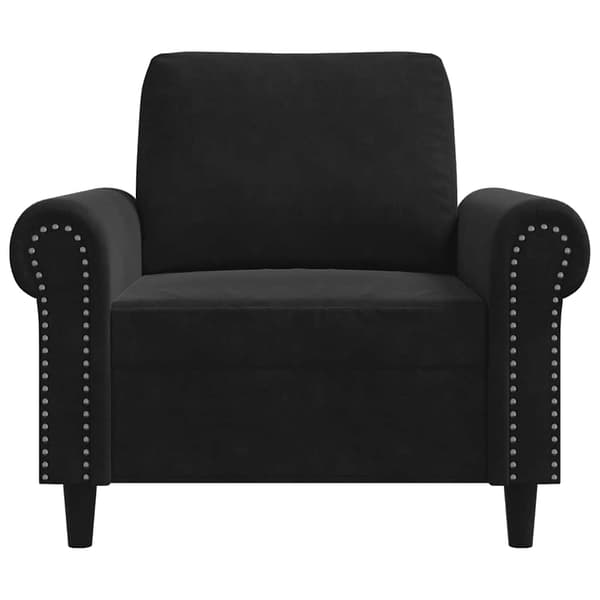 vidaXL Fåtölj, Svart, 60 cm, Klädd i sammet