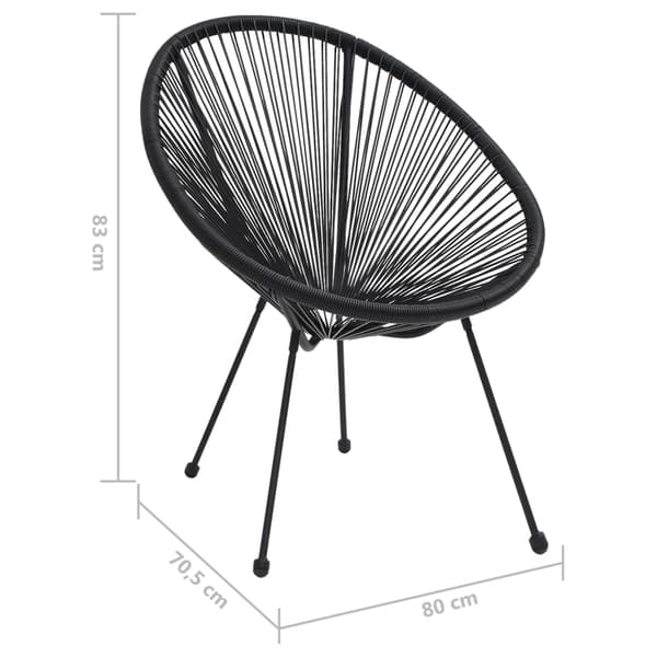 vidaXL havemøbler, sæt med 2, rattan, sort