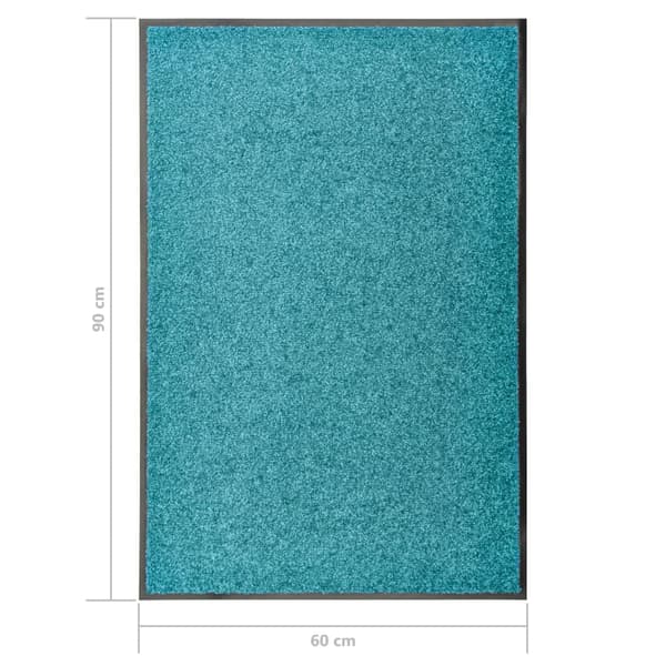 vidaXL vaskbar dørmåtte, cyan, 60 x 90 cm