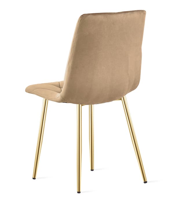 LIBRA stol - brun fløjl / guldben x 3