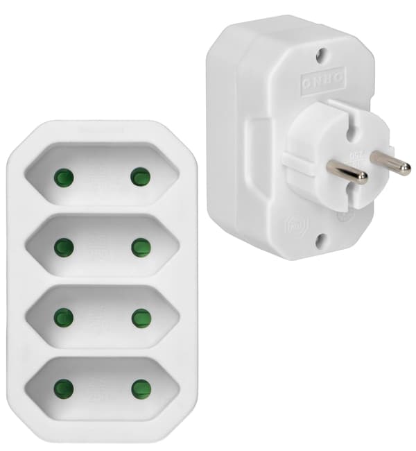 Elektrisk splitter 4x plattuttag vita