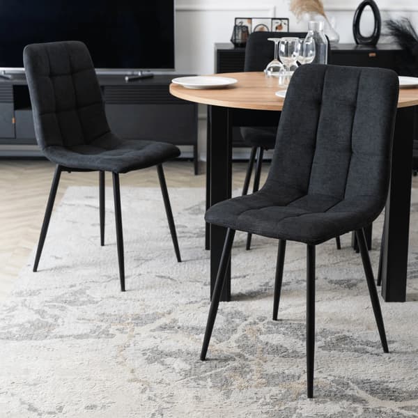 Polstret spisebordsstol PERU 2 Sort Moderne Loft