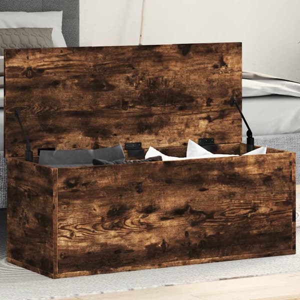 vidaXL kommode røget eg 90x35x35 cm træbaseret materiale