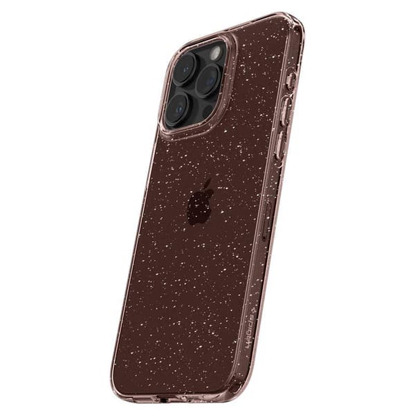 Flydende Krystal Glitter iPhone 15 Pro Max Etui - Lyserød Gennemsigtig