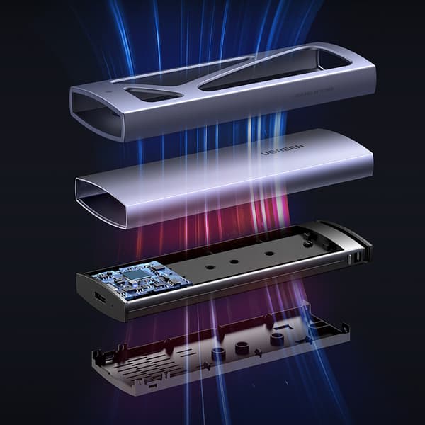 M.2 NVMe 10Gbps enhetsfack + USB-C - USB-A / USB-C - USB-C-kabel - svart