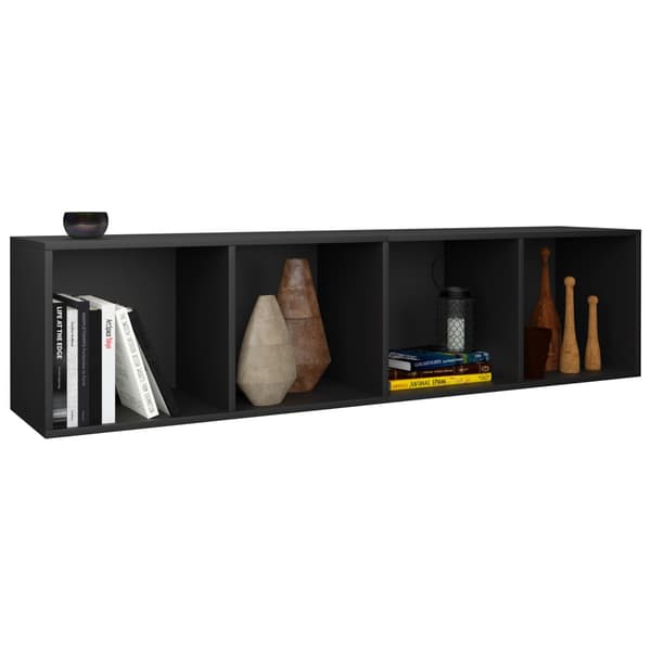 vidaXL reol/TV-bord sort 36x30x143 cm spånplade