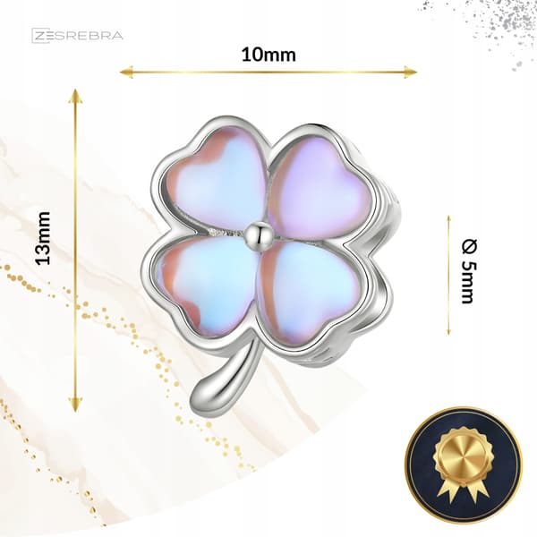 Berlocker klöver opal silver S925 pärlor pärlhänge klöver
