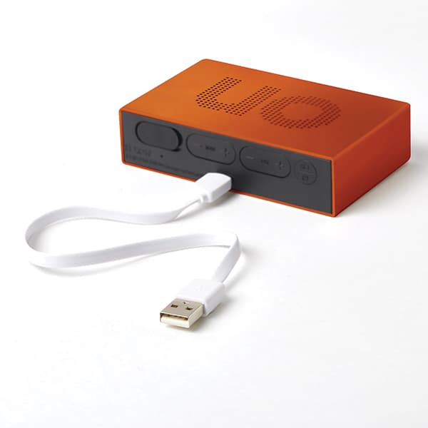 Lexon Flip Premium dubbelsidig väckarklocka, orange